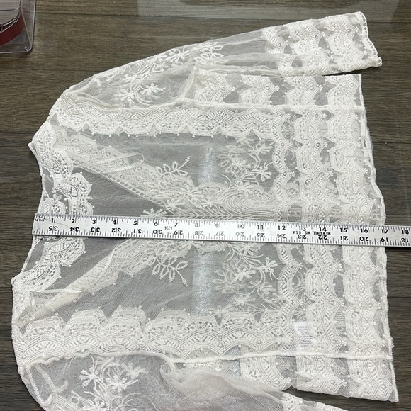 Chris McLaughlin Lace Topper, Lace Cardigan, Off White Size Small NWT - Picture 11 of 11